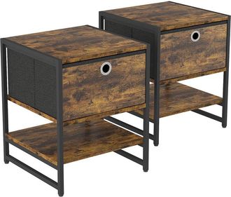 Vicco Mesilla De Noche Fyrk, Roble R&uacute;stico, 40 X 50 Cm Juego De 2