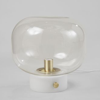 Maisons du monde L&aacute;mpara de vidrio blanco efecto craquelado