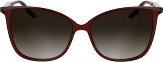 Calvin Klein Womens Sunglasses CK25504S - Transparent Burgundy with Gradient Burgundy Lens
