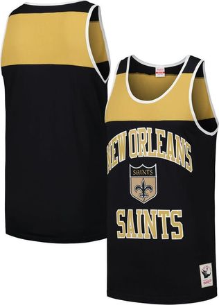 Mitchell & Ness Mens Mitchell & Ness Black/Gold New Orleans Saints Gridiron Classics Heritage Colorblock Tank Top at Nordstrom, Size Medium