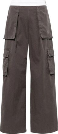 Alexander Wang Wide Broeken - Dames - Wijde Broeken - Grijs - S - Katoen - Broeken