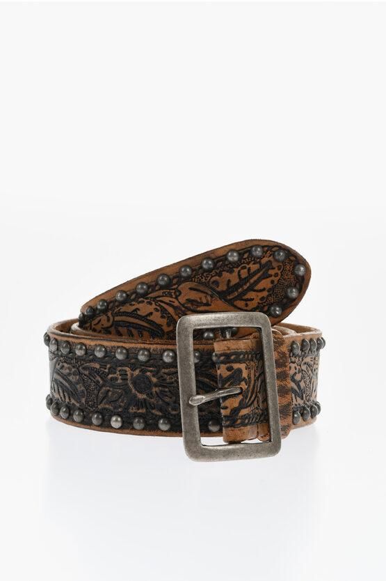 Ceinture De Selle équitation En Cuir Marron, Taille 50, à Clous – Occasion