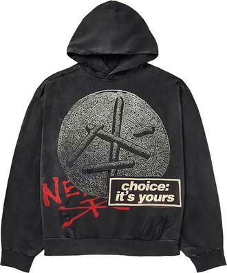 Travis Scott Felpa con stampa e cappuccio - Nero