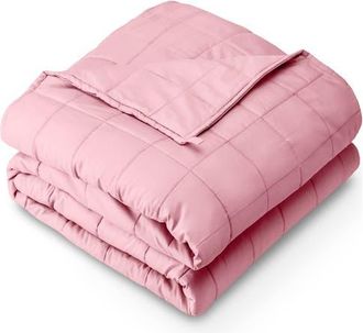 Bare Home Cotton Weighted Blanket in Light Pink at Nordstrom, Size 25 Lb