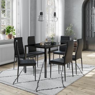 Vicco Silla De Comedor Grand, Negro, 42.5 X 48 Cm Juego De 6