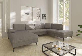 Sit&more Wohnlandschaft »Morris Jubi U-Form, B: 300 cm« mit Armteilfunktion & 1 Zierkissen, optional Bettfunktion