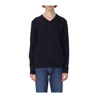 HUGO BOSS V-neck Knitwear, male, Blue, M, VNeck Jumper Merino Wool Knitwear