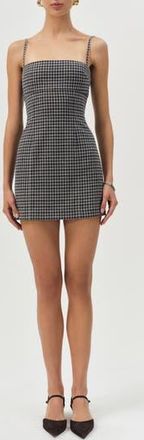 For Love & Lemons Savannah Plaid Minidress in Black at Nordstrom Rack, Size X-Large