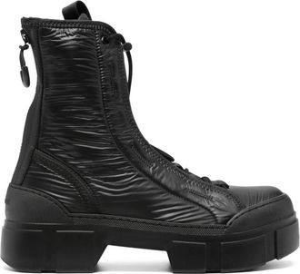Vic Mati&eacute; Casual Zwarte Enkellaarzen - Dames - Veterlaarzen - Zwart - 40 EU - Schoenen