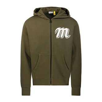 Moncler Hoodies & sweatvesten, Heren, Groen, M, Polyester, Fleece Zip-Up Sweatshirt