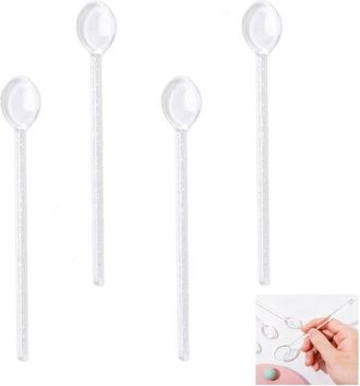 OEM 6 Piezas, Cuchara, Cuchara De Vidrio Transparente, Palillo De Vidrio Para Remover, 16 Cm, Postre, Zumo Y Caf&eacute;, Bares Y Fiestas (transparente)