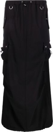 Coperni Black Tailored Cargo Maxi Skirt