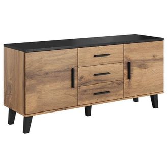 Mirjan24 Mobilier1 - Mobile porta tv Larfloi 107, Quercia di Wotan + Nero, Il numero di porte: 0, Numero di cassetti: 0, 150x69x45cm