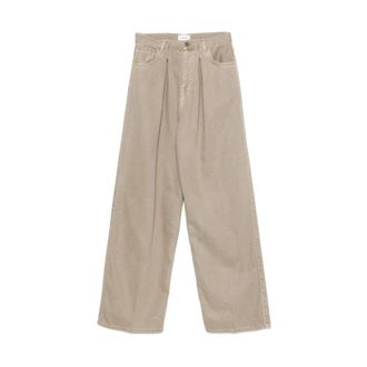 Haikure Wide Trousers, female, Beige, W28, Stylish Jeans for Men