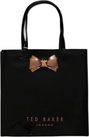 Ted Baker Woman Plain Bow Icon Shopper Bag ARACON Size Small (Black)