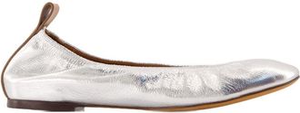 Lanvin Womens Metallic Goatskin Ballerina Silver