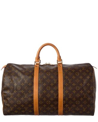 Louis Vuitton Brown Monogram Coated Canvas Keepall 50 (Authentic Pre-Loved)