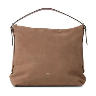 Abro Tassen, Dames, Bruin, ONE Size, Leer, Velours Hobo Tas met Crossbody Band