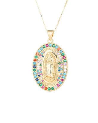 Eyecandy LA Eye Candy La Luxe Collection Silver Cz Virgin Mary Necklace