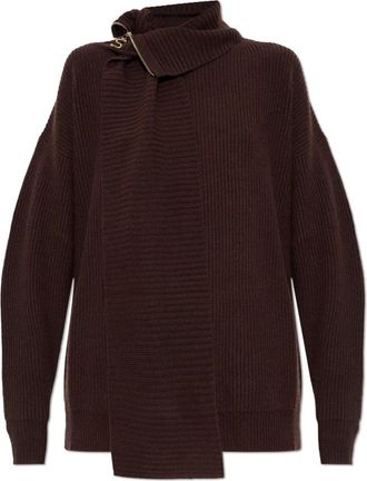 Sportmax Truien & Vesten, Dames, Bruin, M, Wol, Feltro Wool Sweater