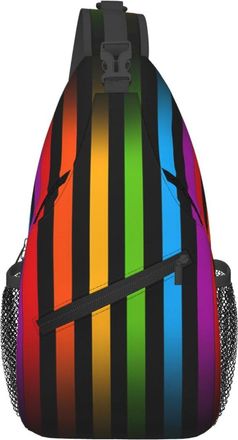 Generic Pride Rainbow Gay Chest Bag Trendy Crossbody Bag With Zipper Daypack For Shopping Outdoors Workout