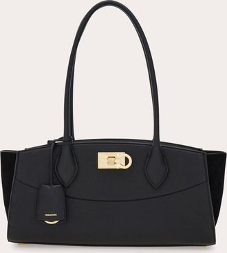 Ferragamo Donna New Ferragamo Studio soft bag East West (M) Nero