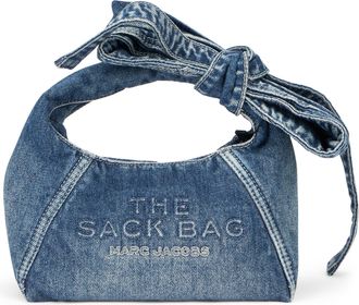 Marc Jacobs Womens Handbag Sack Bag Mini Medium Wash Indigo Cotton Handbags Hand