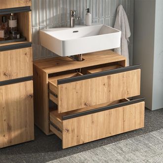 Vicco Mueble Bajo Lavabo Torren, Artesano, 80 X 58 Cm Con 2 Cajones, Vicco