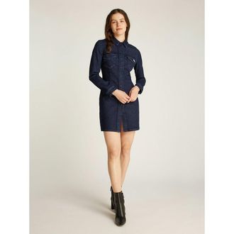 Calvin Klein Kort hemdjurk in denim met lange mouwen
