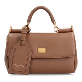 Dolce & Gabbana Handbags, female, Brown, Size: ONE SIZE My Sicily Handbag