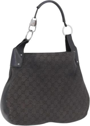 Gucci Pre-owned Vintage GG Canvas Hand Bag - Dames - Vintage Schoudertas - Bruin - ONE Size - Leer - Vintage