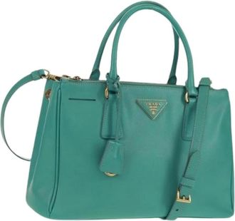 Prada Pre-owned Handbags, female, Green, Size: ONE SIZE Pre-owned Leather Handbag