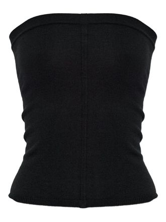 Rick Owens ribbed tube top - women - Cashmere - M - Black