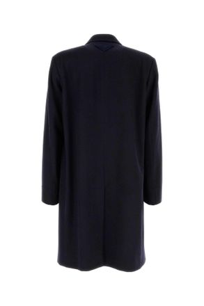 Prada Mens Midnight Blue Wool Coat Bleu Cappotti