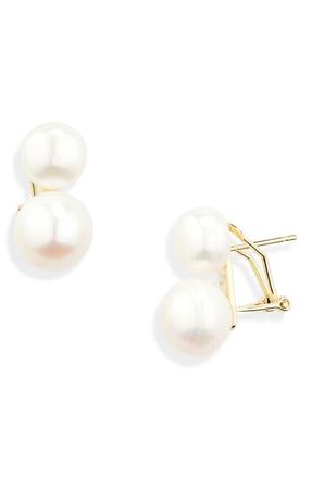 Shashi Bianca Double Pearl Earrings in Gold/pearl at Nordstrom