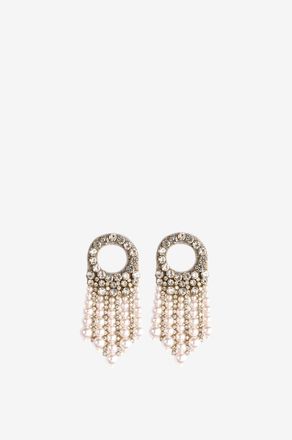 Deepa Gurnani Ohrringe aus Strass und Perlen Makena