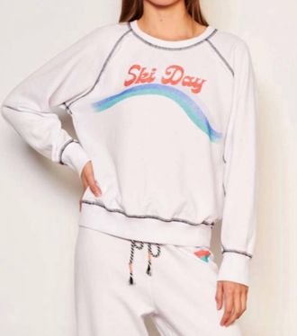 Sundry Raglan Sweatshirt Ski Day In Optic White