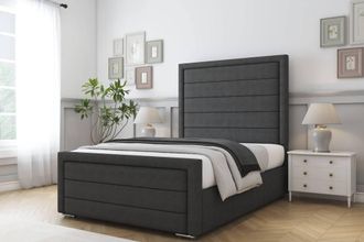 Comfort Beds Anna Dumfries Bed Frame With Mattress-50 Upholstered in Dark Grey | Size: Small Double