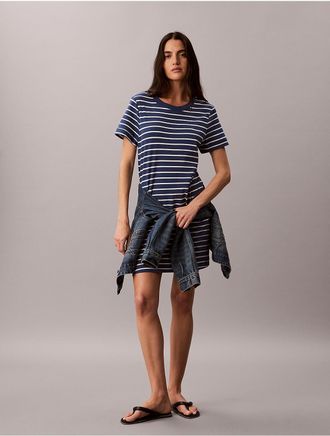 Calvin Klein Jeans Calvin Klein Womens Monogram Mini T-Shirt Dress - Blue - XL