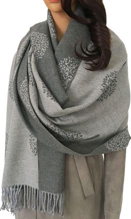 The Accessory Co. Women Tree Life Blanket Scarf - Winter Scarfs, Reversible Pashmina Shawl, Womens Scarves And Wraps, Ladies Scarf Thick Blanket, Warm Scarf Big Large W