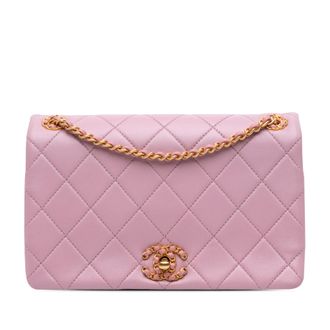 Chanel Pre-owned Womens Classic Flap Bag Quilted Leather - Light Pink - One Size