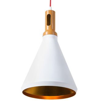 Beliani L&aacute;mpara De Techo Metal Dorado Y Blanco 189 Cm Pantalla Bicolor Industrial Acabado Mate Moderno Mackenzie