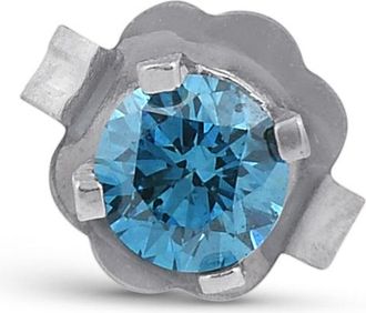 Pompeii3 1/8ct Single Blue Diamond Stud 14K White Gold