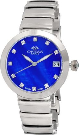 Oniss ON5559SS Quartz Blue Dial Ladies Watch ON5559SSLBU