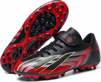 Generic Unisex Lightweight Breathable Soccer Training Shoes - Mens Wear-Resistant Anti-Slip Football Competition Sneakers (Black-Long Spike,6.5)