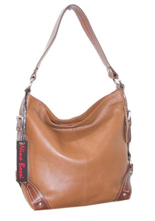 Nino Bossi Leather Bucket Bag in Cognac