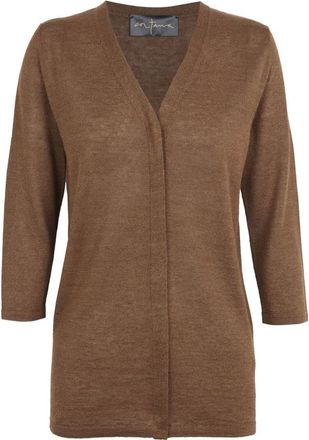 Cortana Linnen en Zijde Gebreid Vest - Dames - Vesten - Beige - S - Linnen - Truien & Vesten