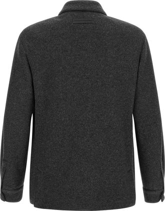Ermenegildo Zegna Wool-Cashmere Jersey Overshirt - Charcoal
