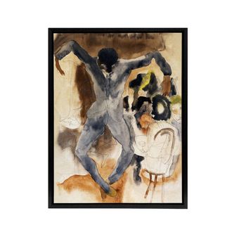 Artery8 Dancing At Marshalls Hotel Charles Demuth Framed Canvas Wall Art Print in Brown | Size: W24 x H32