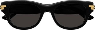 Bottega Veneta Grey Square Unisex Sunglasses BV1323SK 001 52